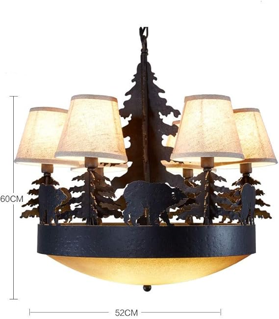 L. Americana rústica de la lámpara for la Sala Dormitorio Retro Araña