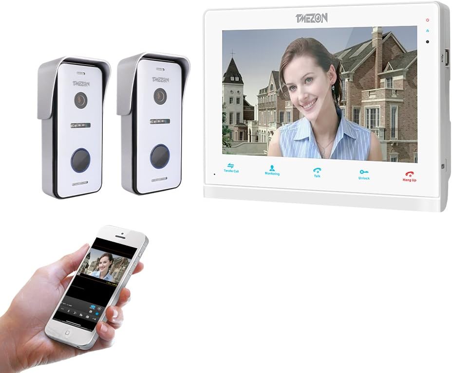 Tmezon 1080p Wifi Ip Vidéo Interphone Visiophone 7 Pouce