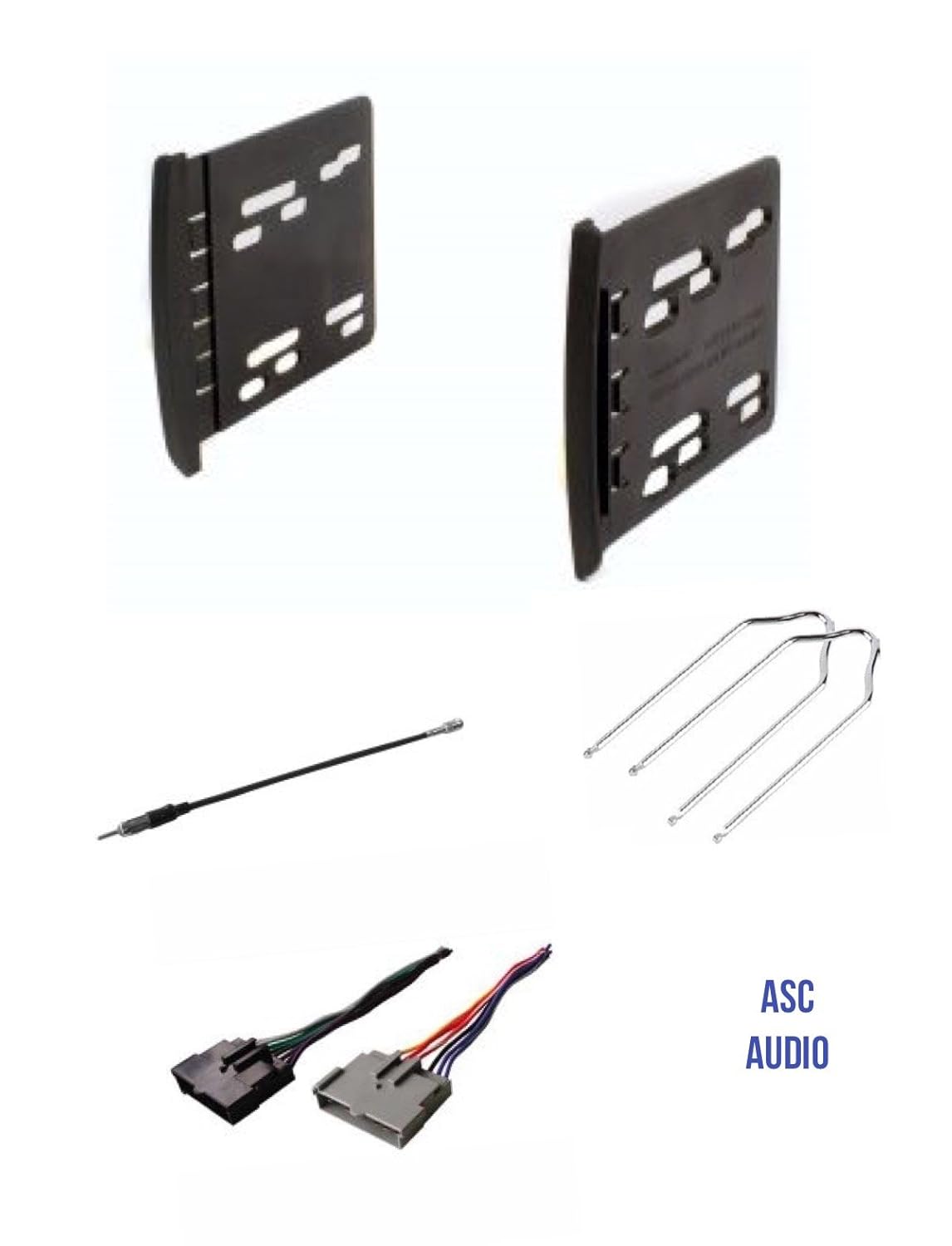 ASC Premium Car Stereo Dash Install Kit, Wire Harness, Antenna Adapter, and Radio Tool for Installing an Aftermarket Double Din Radio for some 2000 - 2004 Ford Focus, 1999 - 2000 Mercury Cougar