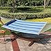 Lazy Daze Hammocks 12 FT Quilted Fabric Double Hammock with Spreader Bars and Detachable Pillow, 450lbs Weight Capacity, Mixed Blue Stripes