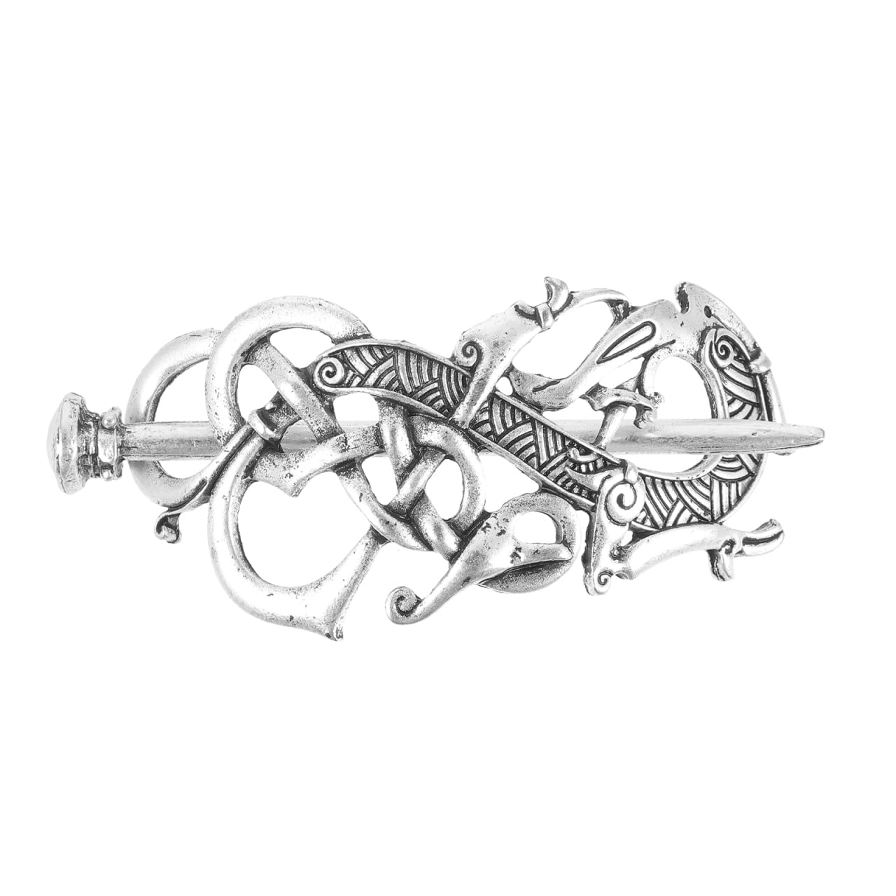 Lurrose Viking Hairpin Retro Hair Slide Clip with Stick for Women Girls Vintage Metal Hair Accessories Elegant Styling Hairpins
