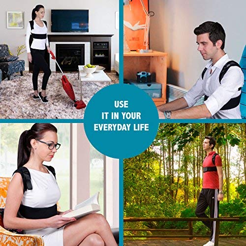 T-Box Posture Corrector for Women & Men - Medical Upper Back, Clavicle, Shoulder Support Brace - Figure 8 Design Improves Bad Posture, Hunchback, Thoracic Kyphosis, Forward Head, Back Pain Relief - R