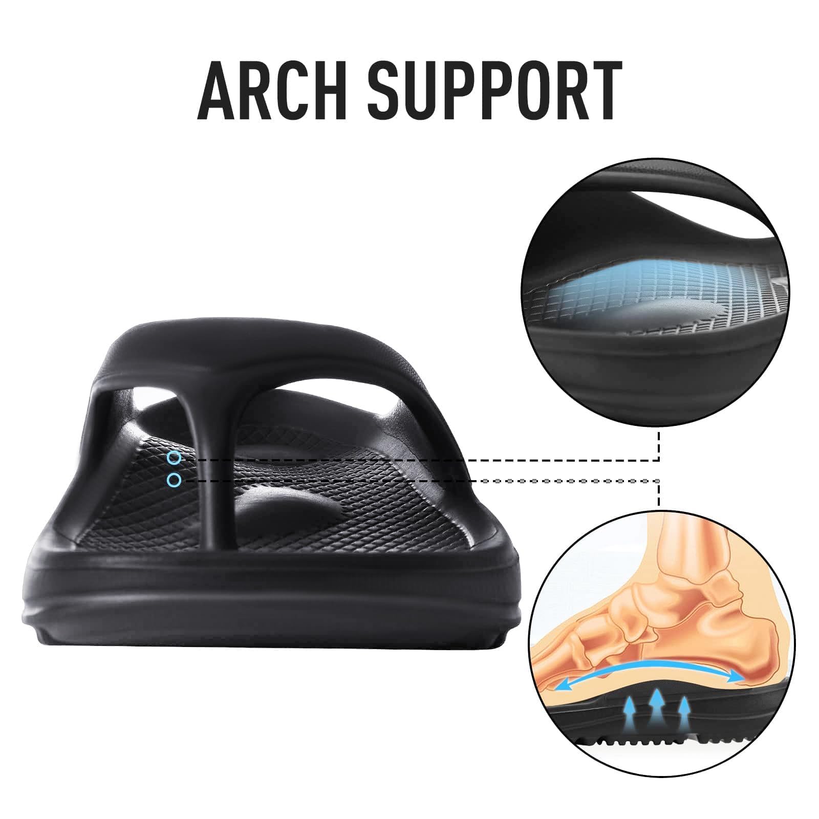 shevalues Orthopedic Sandals for Women Arch Support Recovery Flip Flops Pillow Soft Summer Beach Shoes
