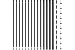 EEURAO 51 Pack Deck Balusters, 32.25"X1" Stair Railing, Heavy Duty Cast Iron Deck Railing, Flat Straight Baluster with Screws, Indoor/Outdoor Stair Railing Compatible Wood & Composite for Porch