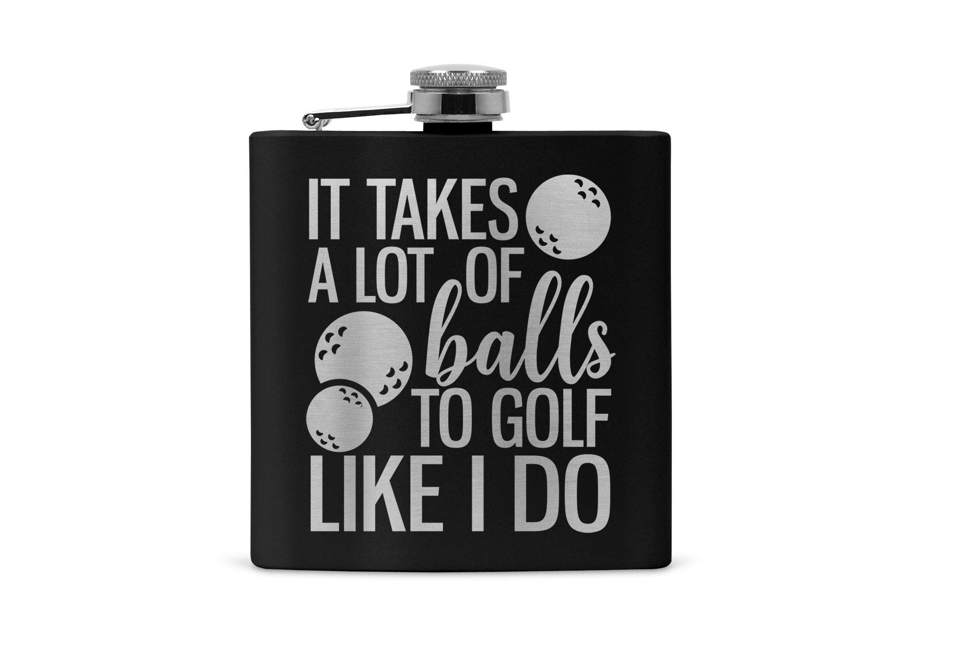 6oz Golfer Hip Flask Supplied in a Stock White Box