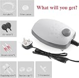 PYPABL 3W Aquarium Air Pump 300L/H Silent Adjustable Bubbler for 450L Tanks view 2