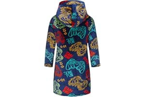 DNggAND Boys Girls Bathrobes,Toddler Boy Girl Robes,Children's Plush Soft Coral Fleece Hooded Pajamas Sleepwear for Kids