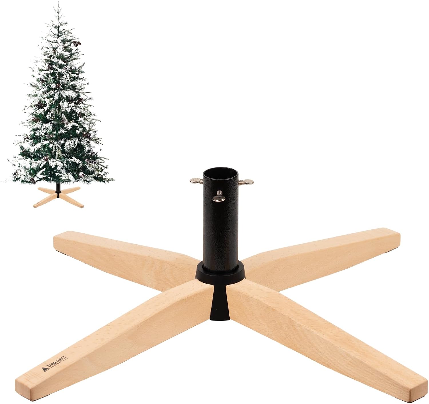 Tree Stands - Tree Nest Christmas Tree Stand for Artificial Tree Christmas Base Holder Christmas Tree Holder up to 8ft for Fake Tree Stable for Xmas Tree Decoration (Gentle, Black)