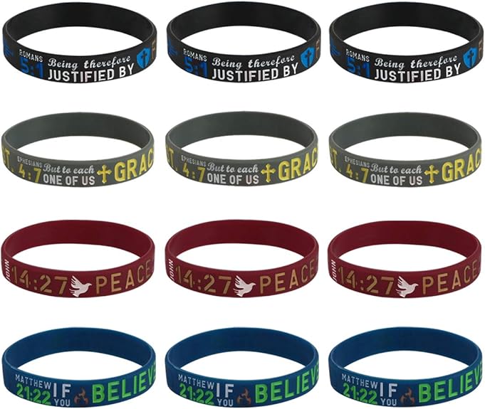 kilofly 12pcs Christian Religious Scripture Bible Verse