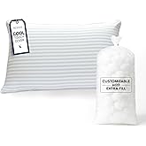 Beckham Hotel Collection Summer Sanctuary Queen Pillow - Cooling Qmax Adjustable Down Alternative Pillow w/Extra Fill, Ideal 