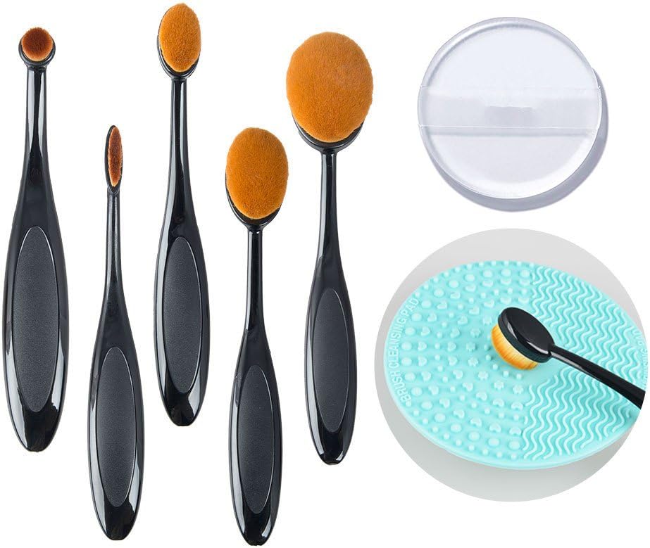 Makeup Brushes Set 5Pcs Professional Oval Cosmetic Powder Blush Curve