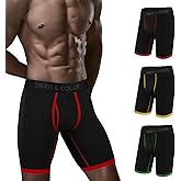 5Mayi Mens Underwear Cotton Boxer Briefs 9 Inch Long Leg Boxer Briefs for Men Pack