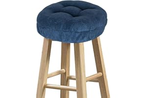 baibu Stool Covers Round, Super Soft Corduroy Round Bar Stool Cushion Covers Seat Cushion - One Cushion Only (Corduroy-Blue, 12" (30 cm))