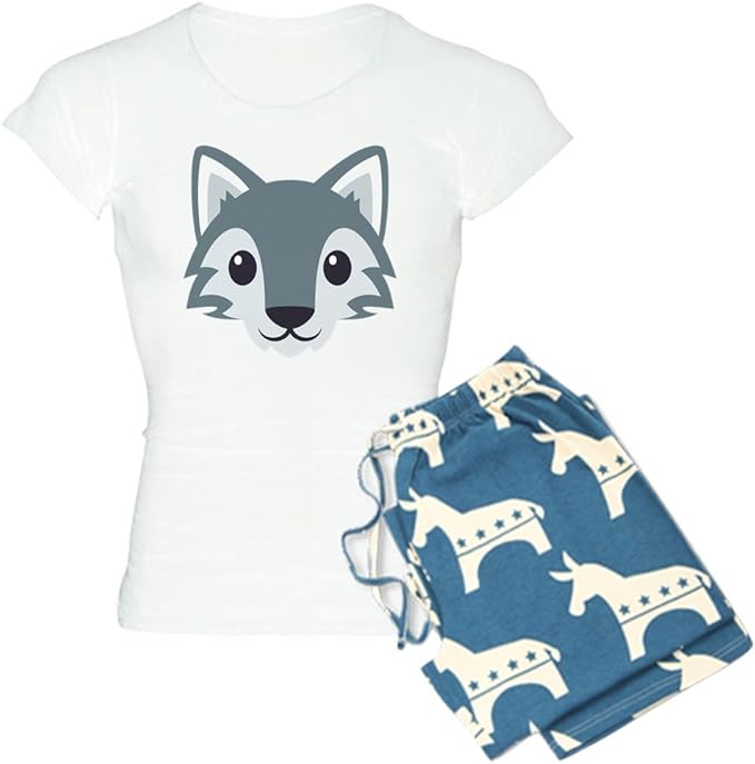 CafePress Wolf Womens Novelty Cotton Pajama Set, Comfortable PJ