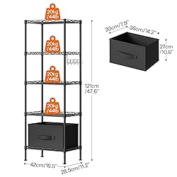 HOOBRO 5-Tier Storage Rack, Wire Shelving Unit with