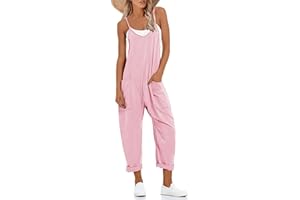 Muchpow Women's V Neck Sleeveless Jumpsuits Spaghetti Straps Harem Long Pants Overalls With Pockets
