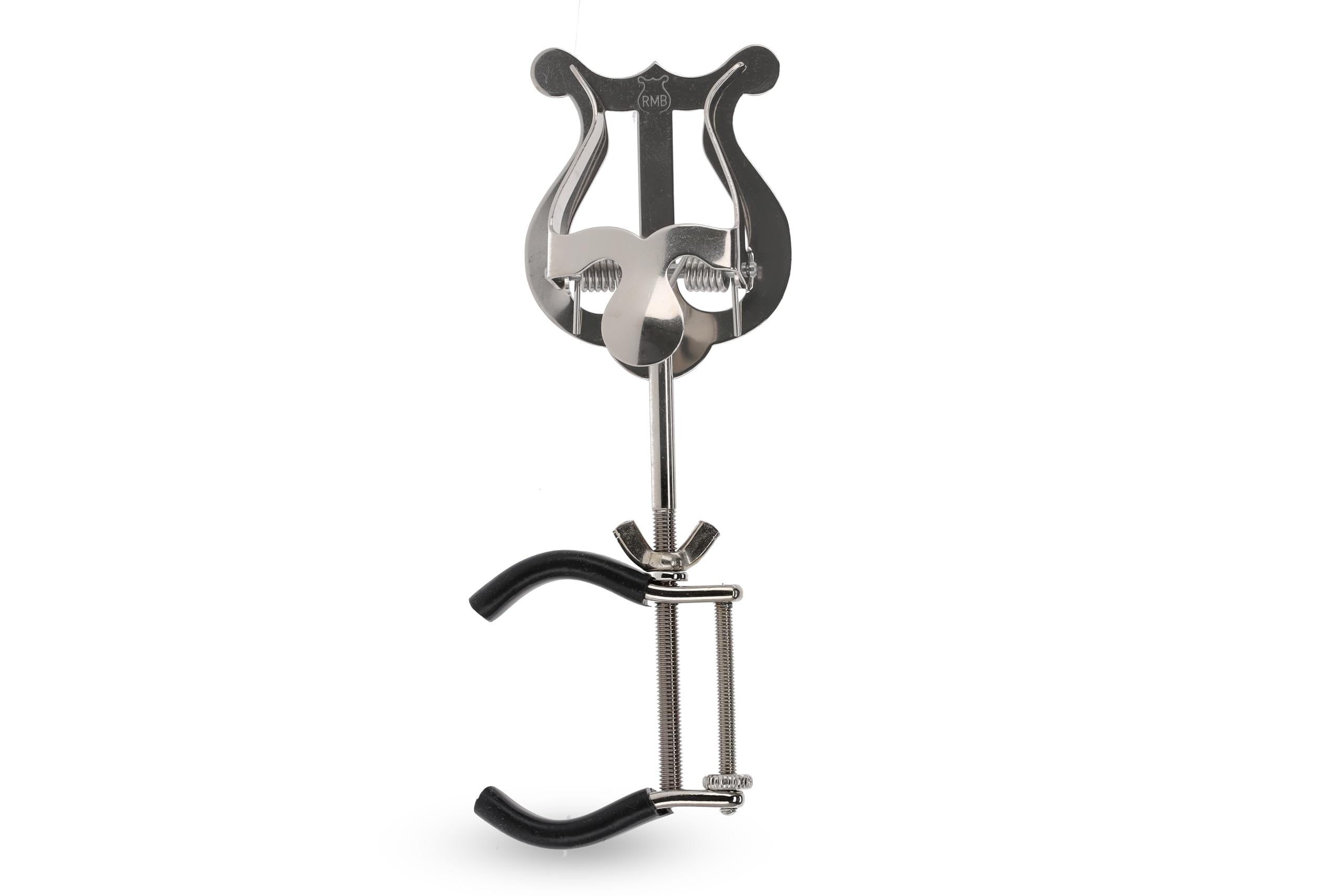 GEWA Marching Music Holder Clarinet - Nickel Plated - Small Lyra - 1 Pusher - With Side Clamp - For all Clarinets