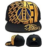 Golden State New Top Level Split Bridge Black Gold Era Snapback Hat