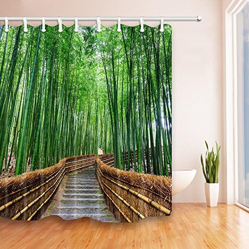 SZDR Plant Decoration Series - Ladder to the Bamboo Forest Shower Curtain 69X70 inch Proof Polyester Fabric Bathroom Perfect Decoration Shower Curtain (Multi16)