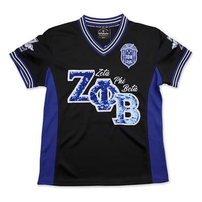 Zeta Phi Beta Ladies Football Jersey Black