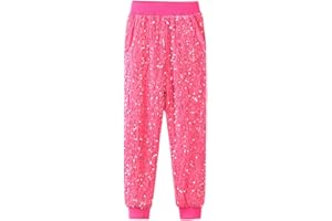 WELAKEN Sequin Casual Pants for Girls with Lining Kids & Little Girl's Sparkling Trousers