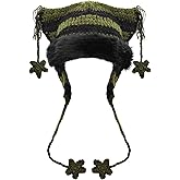 Sdfvsdg Y2k Beanie Knitted Hat Cat Beanie Goth Crochet Hats Warm Loose y2k Accessories for Women
