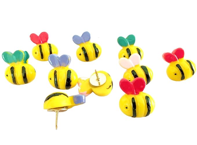 10 Pcs Bumble Bee Push Pins Bulletin Board Bee Shape Thumb Tacks