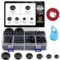 Vrupin 188 Pieces Closed Rubber Grommet Firewall Solid Closed Hole Plug Assortment Kit For Wire Electrical Appliance Plumbing