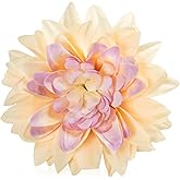 Ruaniao Fabric Flowers Heads for Craft, 15 Pcs Artificial Dahlias Flower Heads Bulk, 3.5 Inch Coffee Silk Flowers Heads Artificial Flowers for Home Wedding, Hat Decoration, DIY Wreath, Scrapbooking