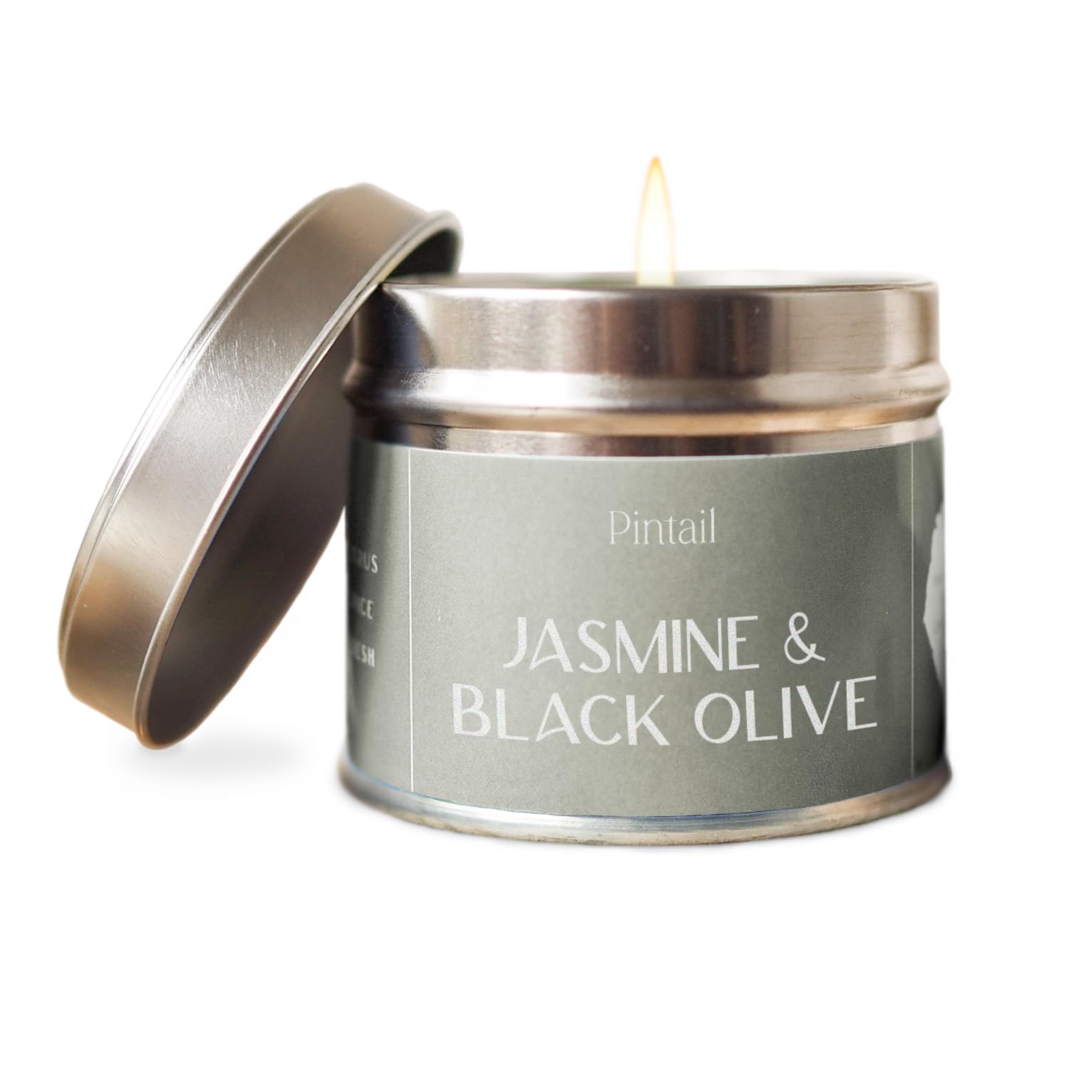 Pintail Candles Classic Tin (Jasmine and Black Olive Home Fragrance) Scented Candles Long Burning (35 Hour Burn Time), Hand-Poured Scented Candles Gifts for Women - Genuine Pintail Candle Gift