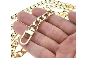 HAHIYO Purse Chain Strap 31.5 inches SPOT-ON Gold Shoulder Cross Body Sling Purse Handbag Clutch Replacement Comfortable Flat 0.4' Wide Enough 2.4mm Extra Thick Metal 1 Pack