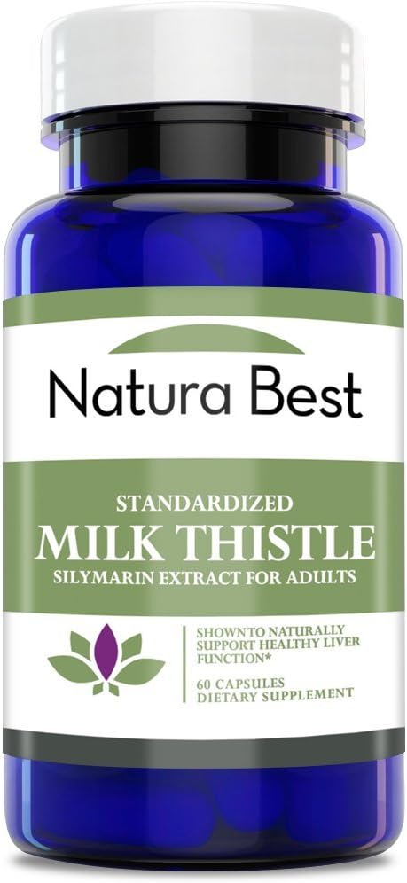 Naturabest Milk Thistle Extract (Silymarin) 175mg - Supports Liver Health, Standardized 80%, 60 Capsules