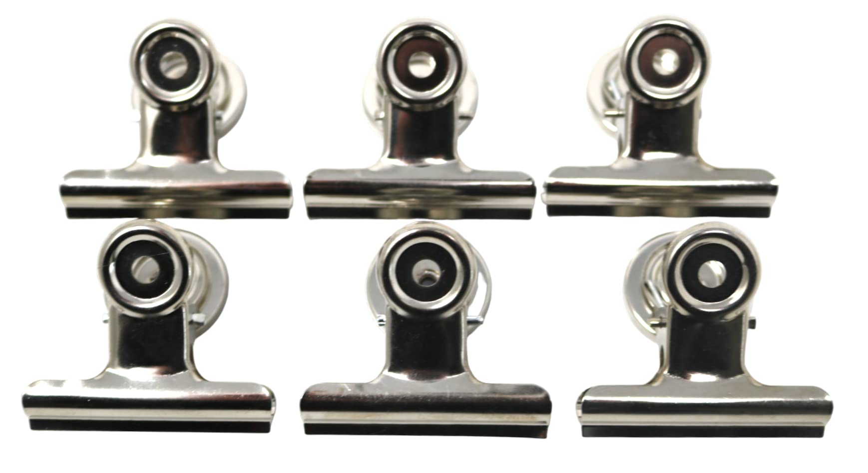 6 x fiXte Magnetic Bulldog Clips Strong Fridge Magnet Hooks Refrigerator Whiteboard Home School Office Workshop