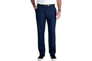 Haggar Men's Cool 18 Pro Classic Fit Flat Front Casual Stretch Performance Golf Pant - Regular and Big & Tall