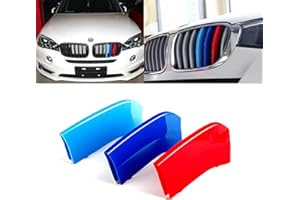 x xotic tech Iconic 3-color Tri Grille Insert Trims Strips, Front Center Kidney Grilles Compatible with BMW X5 F15 2014-2018, X6 F16 2015-2016 (7 Beam Bars)