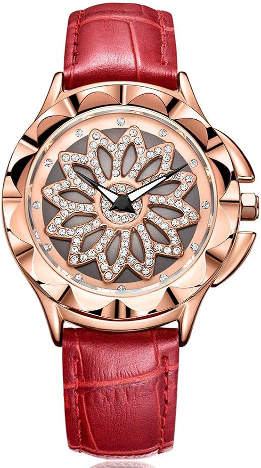 Montre Femme BAISHIOI Cuir - Quartz étanche 30M, Cadran Minéral Et Aiguilles Lumineuses