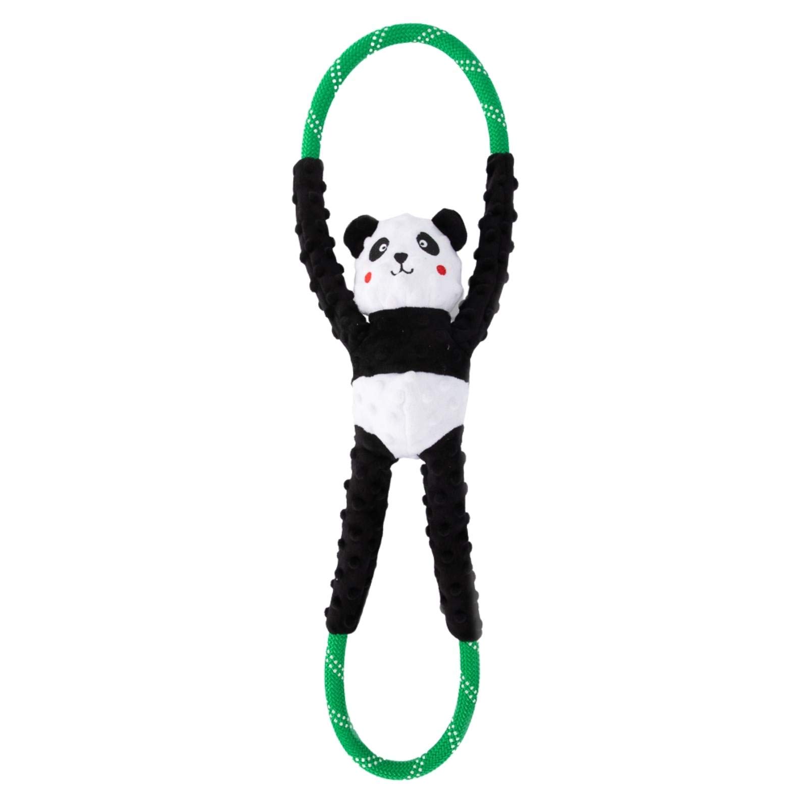 Zippy Paws Ropetugz Panda Game Dog Toy – Interactive Rope Toy with Squeaky Panda – Fun Tug-of-War and Chew Toy for Dogs