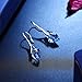 DESIMTION 18K Gold Plated Blue Drop Dangle Earrings for Women with Swarovski Crystals (Blue)