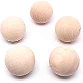 SWZHAI 5PCS 2 Inch Wooden Balls for Crafts, 5cm Unfinished Round Wood Balls, Natural Wood Ball for DIY Decorative Projects, Arts and Crafts
