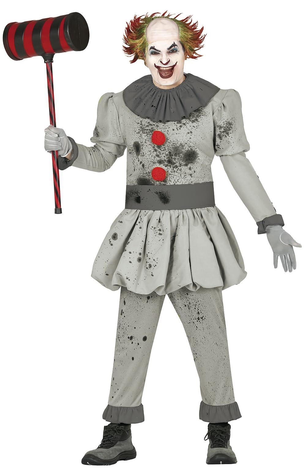 FIESTAS GUIRCA Killer Clown Men Fancy Dress Costume - Grey Horror Clown Costume - Mens Halloween Costumes Adult Size M
