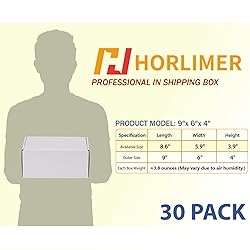 HORLIMER 9x6x4 Shipping Boxes Set of 30, White