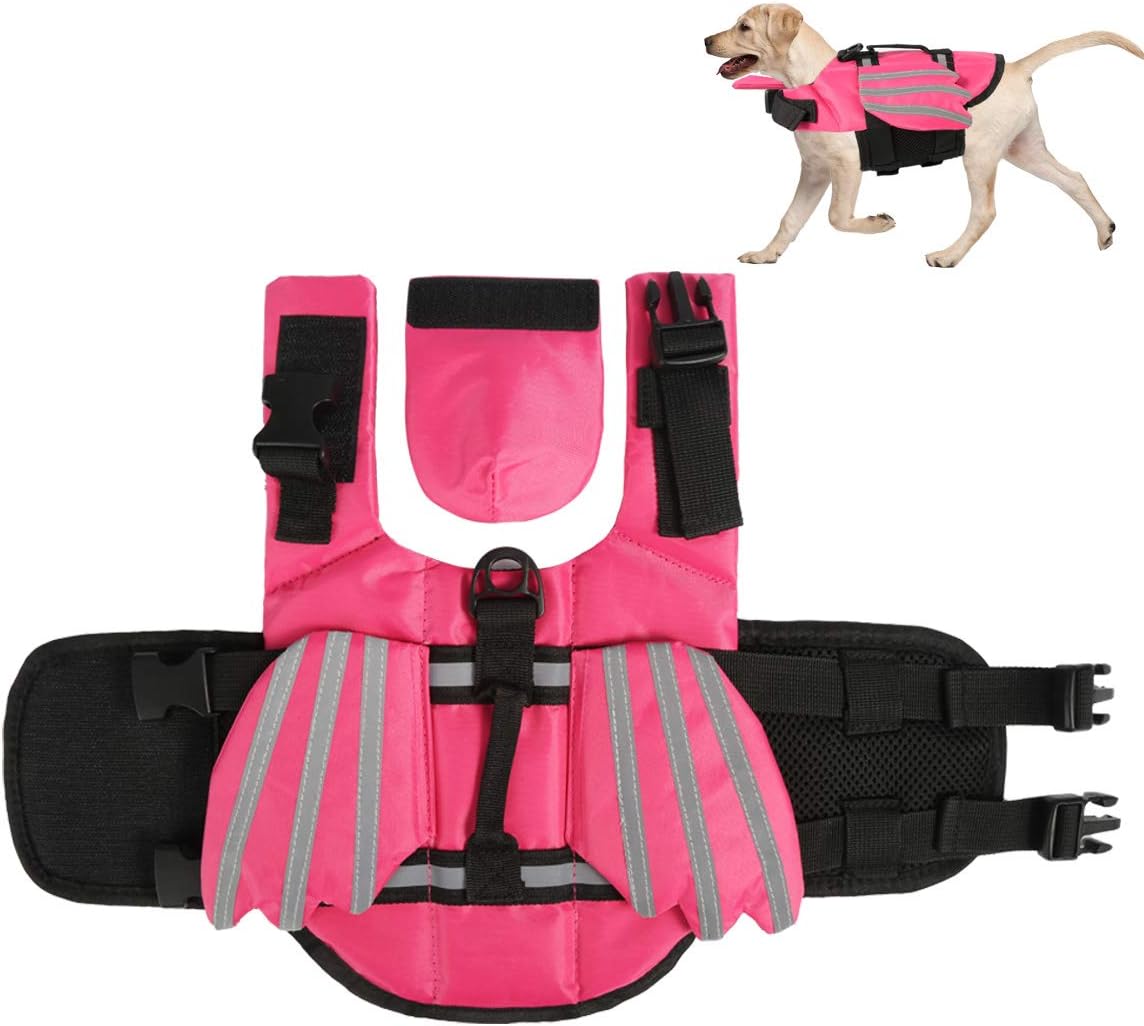 Haokaini Dog Life Jacket, Pet Floatation Life Vest with Wings