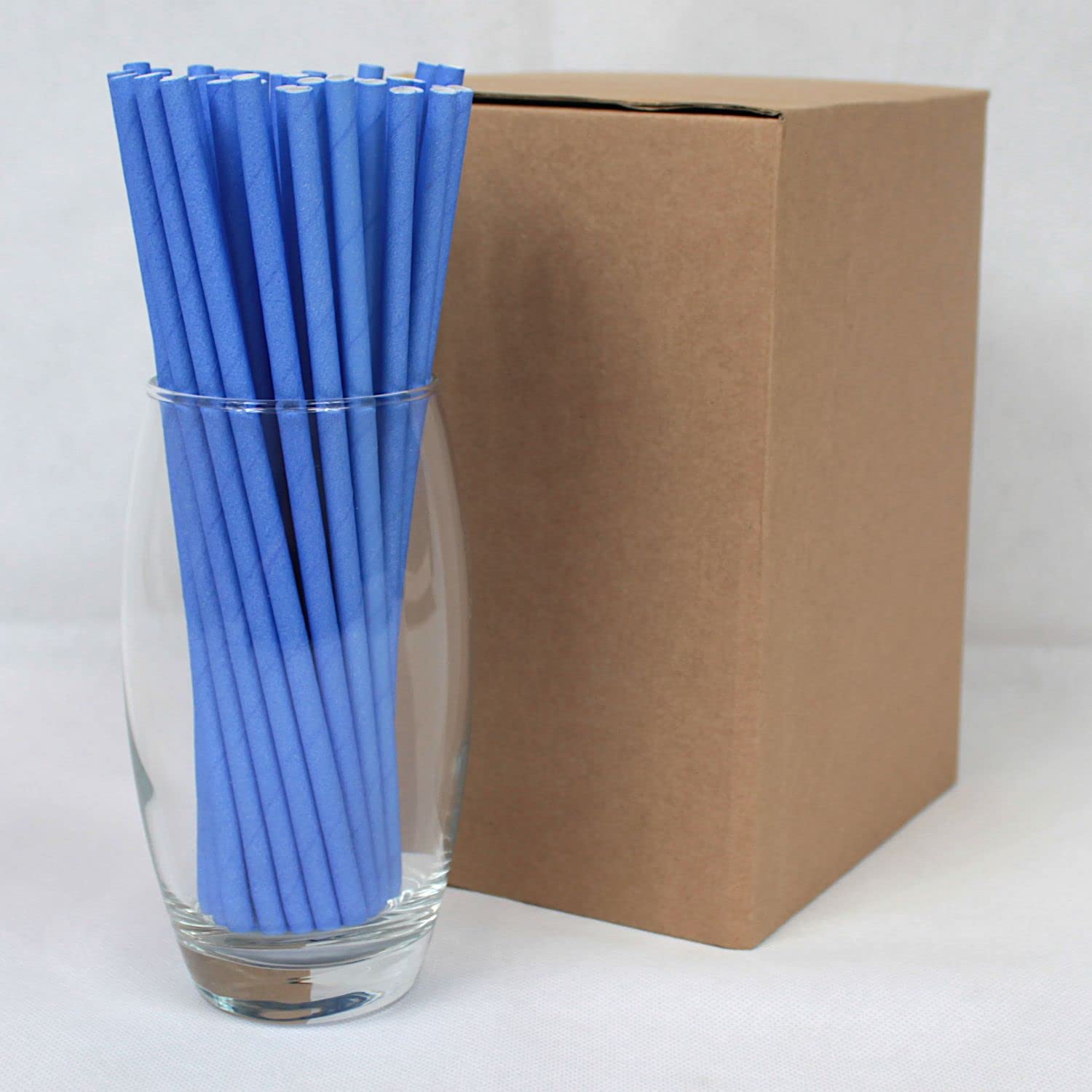 Blue Paper Straws (6mm x 200mm) - Pack Size 500 - FSC Certified/Food Safe/PFAS Free/Biodegradable/Eco-Friendly/Durable/Suitable for All Occasions