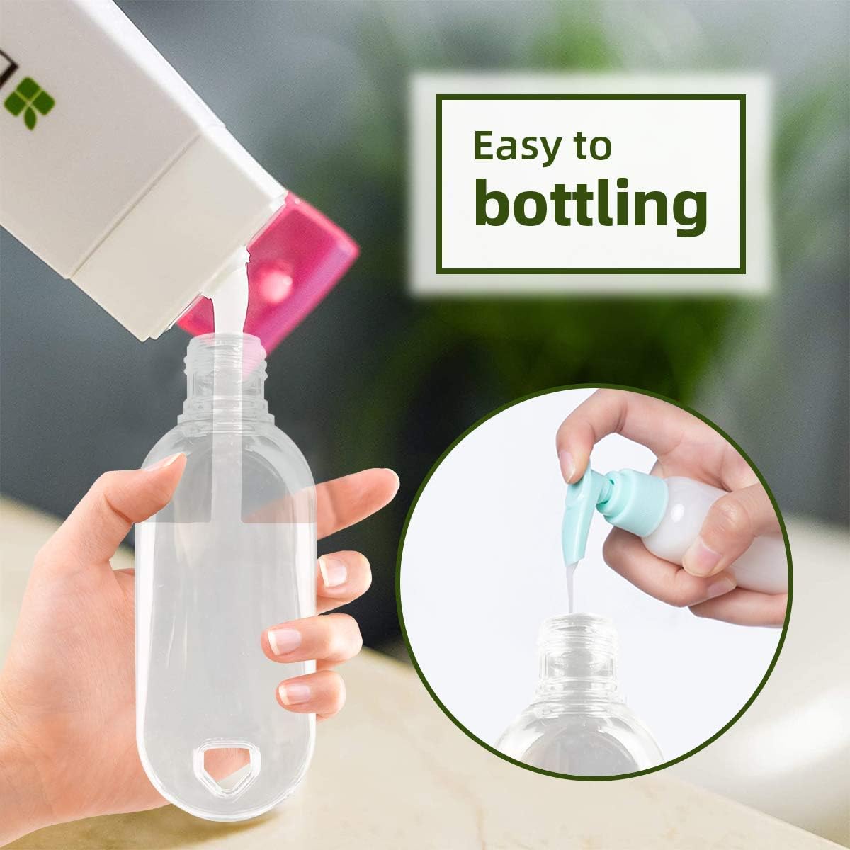 VerteLife 10PCS 50ml Refillable Travel Bottle with Keychain Clip - Image 5