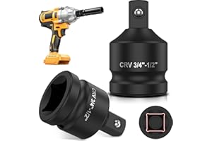 LYDODOKA 2 Pcs 3/4" Female to 1/2" Male Impact Socket Adapter, 3/4" Drive Impact Driver Conversions, Chromium Molybdenum Stee