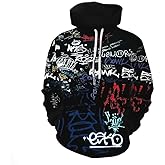 Hwycomfort Men's 3d Printed Novelty Hoodie Hip Hop Hoodies Street Graffiti Sweatshirt Casual Pockets Pullover