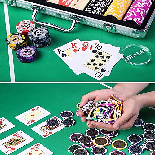 KAILE Texas Hold 'em Casino Clay Poker Chips Set with Aluminum Case, 13.5 Gram 200pcs Playing Cards Game Blackjack Gambling Chips (200 Piece Set)