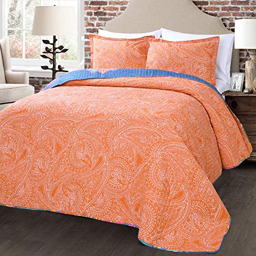 Lush Decor Boho Chic Reversible 3 Piece Quilt Bedding Set, Full/Queen