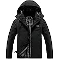 OTU Men's Lightweight Waterproof Hooded Rain Jacket Outdoor Raincoat Shell Jacket for Hiking Travel
