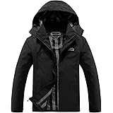 OTU Men's Lightweight Waterproof Hooded Rain Jacket Outdoor Raincoat Shell Jacket for Hiking Travel